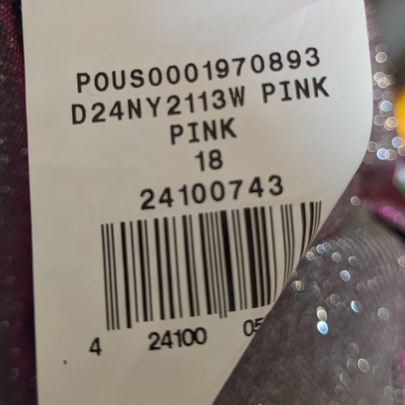 Jules & Cleo NWT Plus Size Metallic Mini Dress Lace Up Back Pink High Neck Sz 18 - Picture 10 of 10